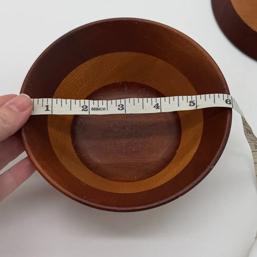 Woodpecker Woodware Bowls Set of 3 MCM Wood Vintage 6
